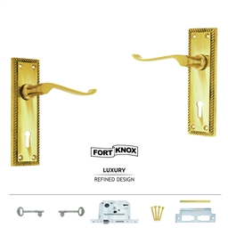 M5K21 - 2 Lever Lockset 6" Rose Solid Brass -M5K21_o_T